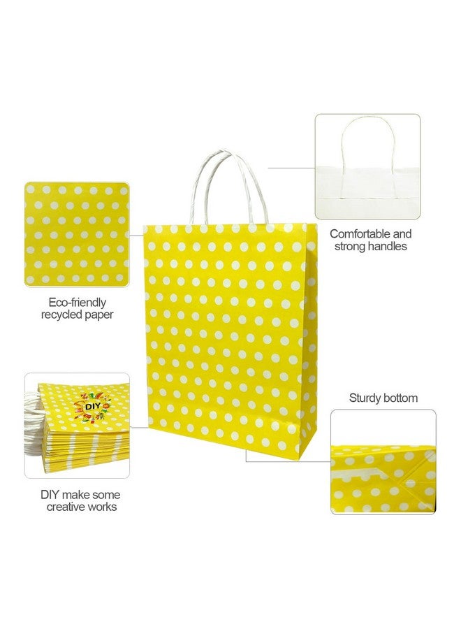 Aakriti Paper Gift Bags with Handles Polka Dot Paper Party Favor Bags for Kid’s Birthday Baby Shower Wedding Festivals Holiday Party (10 x8x3 Inch (Pack of 10), Gift Bags Polka Dot Yellow) - Image 5