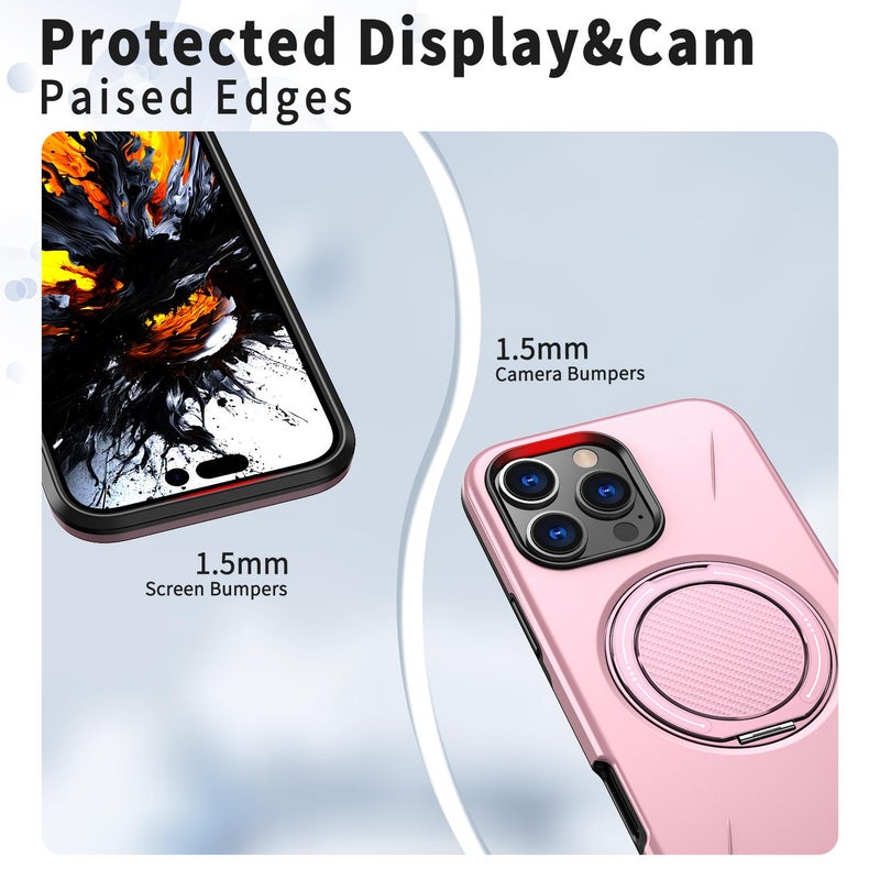 إيروريكس جراب هاتف مغناطيسي قابل للدوران من ماج سيف لهاتف آيفون 13 برو (وردي) - Image 5