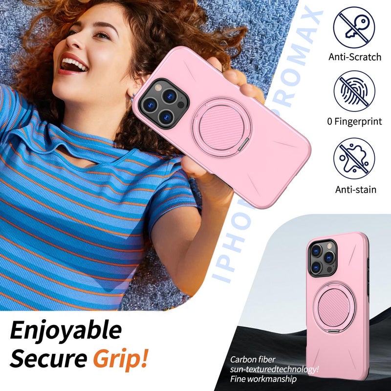 إيروريكس جراب هاتف مغناطيسي قابل للدوران من ماج سيف لهاتف آيفون 13 برو (وردي) - Image 3