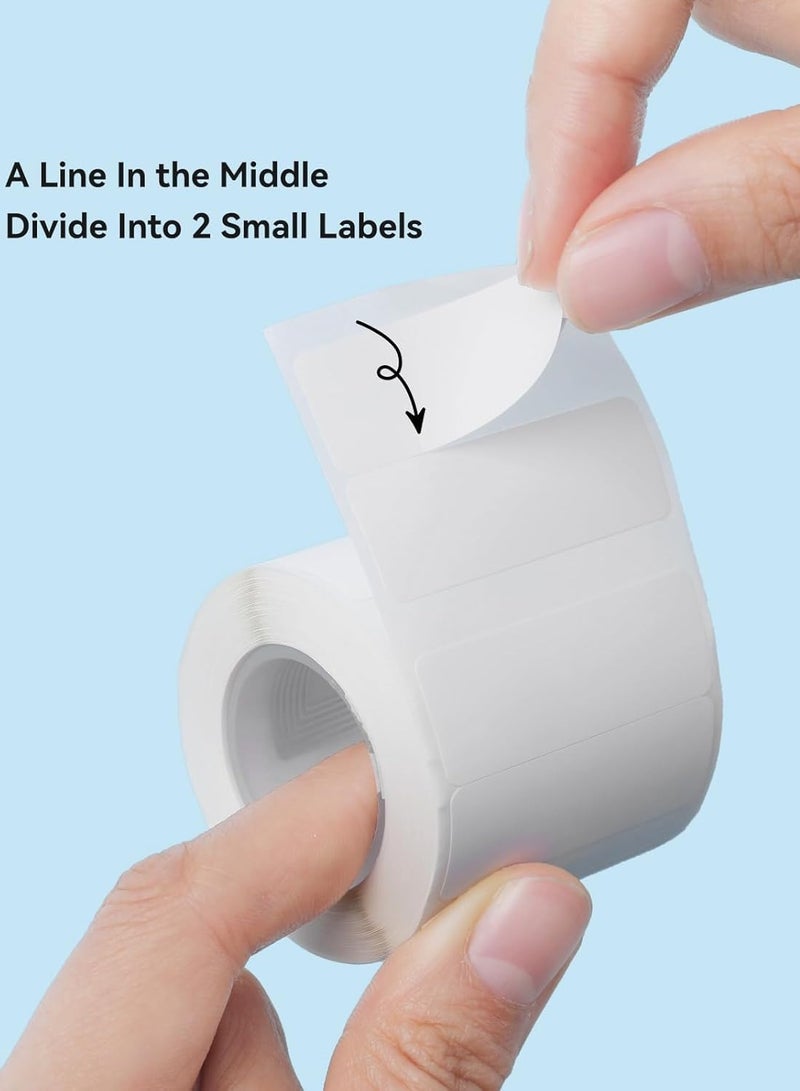 نيمبوت ملصقات قابلة لاعادة التعبئة مقاس (40 × 15 ملم × 2) لصانع الملصقات B1/B21/B3S/K3، ملصقات مقاومة للماء والزيت والتمزق للبرطمانات والتوابل والهدايا (ابيض) - Image 3