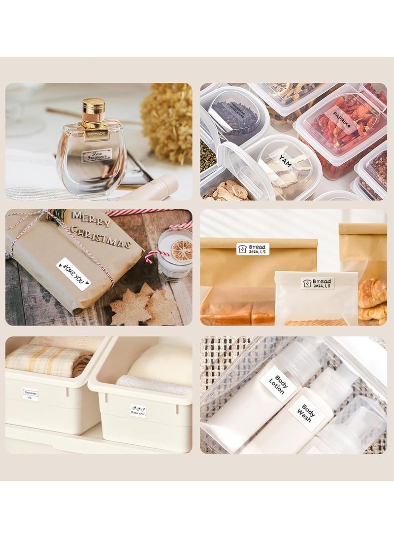 نيمبوت ملصقات قابلة لاعادة التعبئة مقاس (40 × 15 ملم × 2) لصانع الملصقات B1/B21/B3S/K3، ملصقات مقاومة للماء والزيت والتمزق للبرطمانات والتوابل والهدايا (ابيض) - Image 5