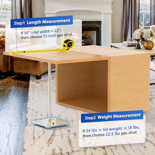 ARANA 15 inch Gas Struts 22.5lb/100N Gas Prop Spring Shock with L Mounts for Light Duty Cabinet Door Lid Tool Toy Storage Box Truck Cap Topper Camper Window Lift Supports (Support Weight 17-25lbs) - Image 5