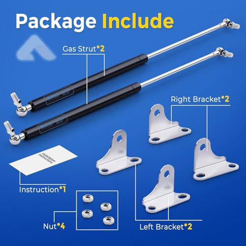 ARANA 15 inch Gas Struts 22.5lb/100N Gas Prop Spring Shock with L Mounts for Light Duty Cabinet Door Lid Tool Toy Storage Box Truck Cap Topper Camper Window Lift Supports (Support Weight 17-25lbs) - Image 3