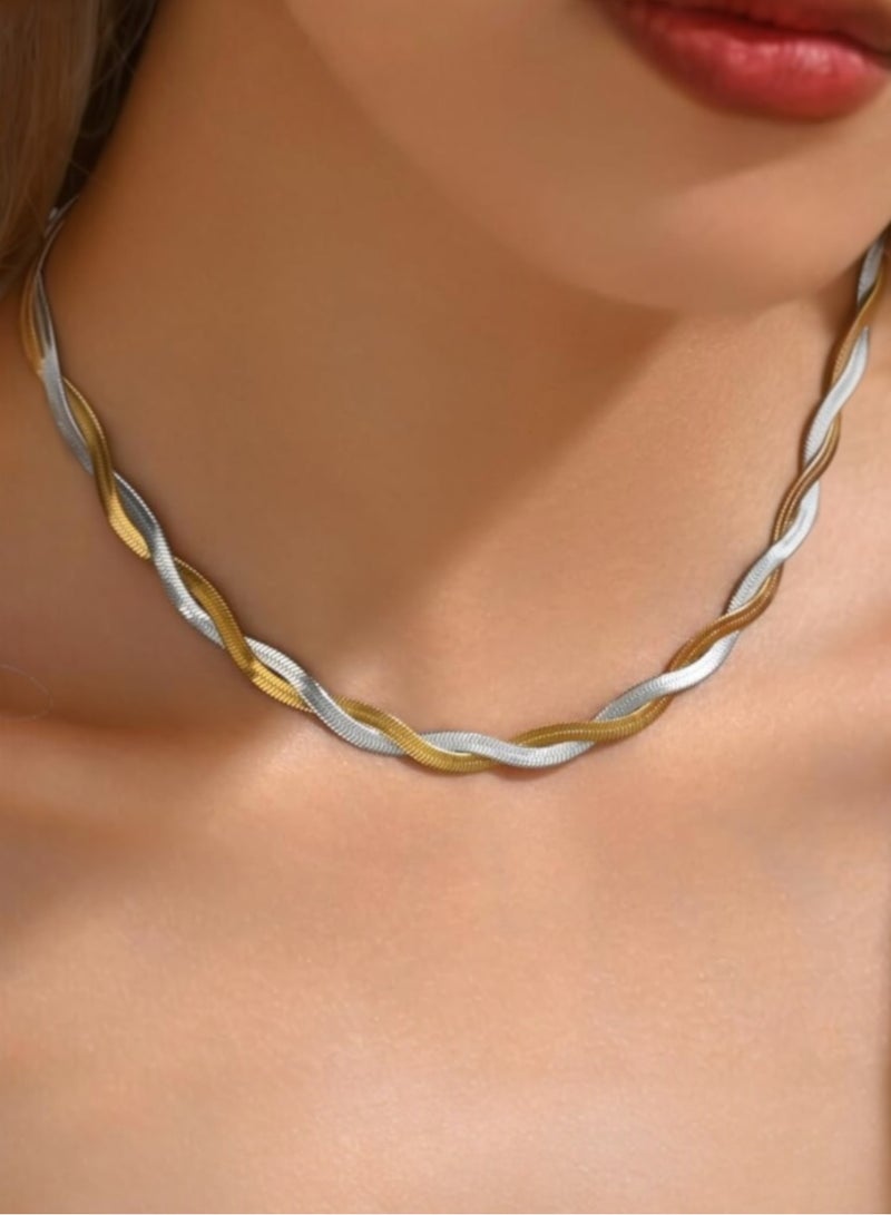 Casual collection Elegant Stainless Steel Gold & Silver Plated Necklace For Women - Image 1
