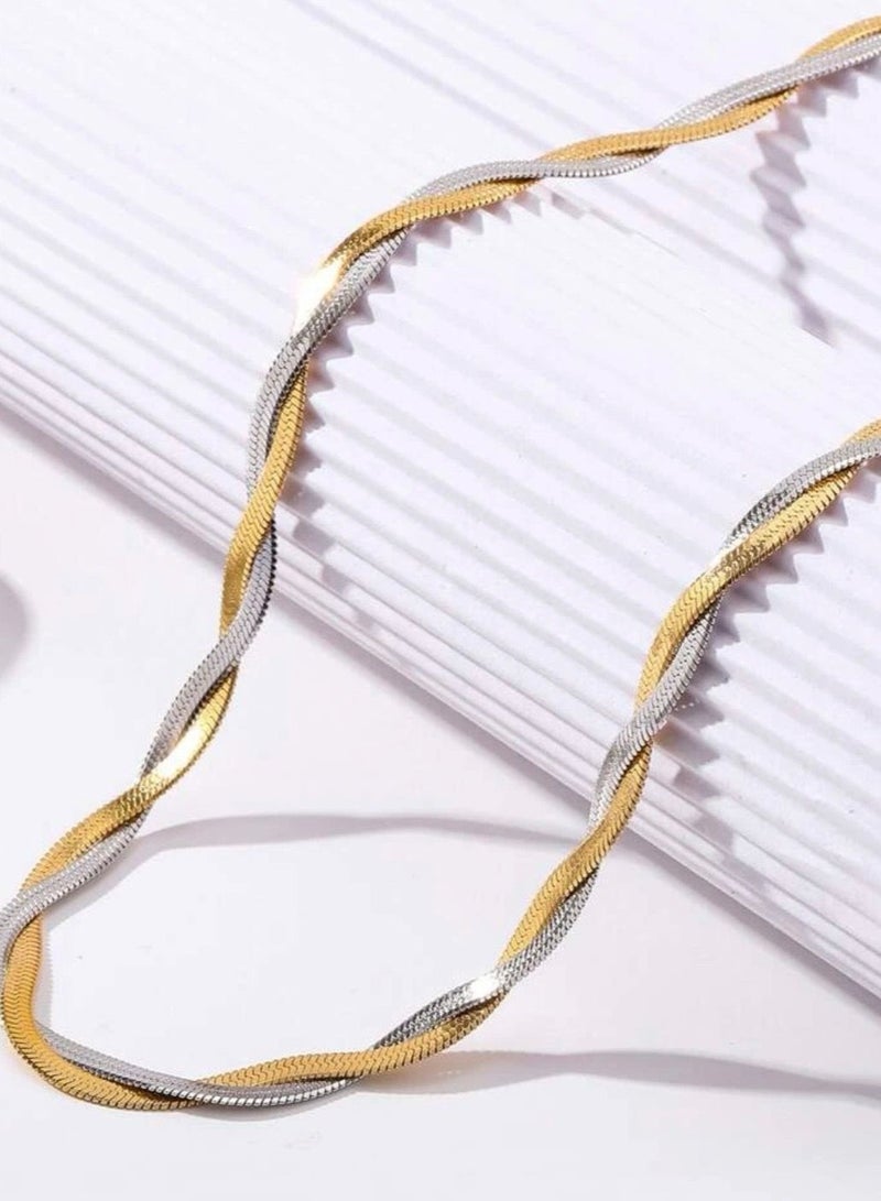 Casual collection Elegant Stainless Steel Gold & Silver Plated Necklace For Women - Image 2