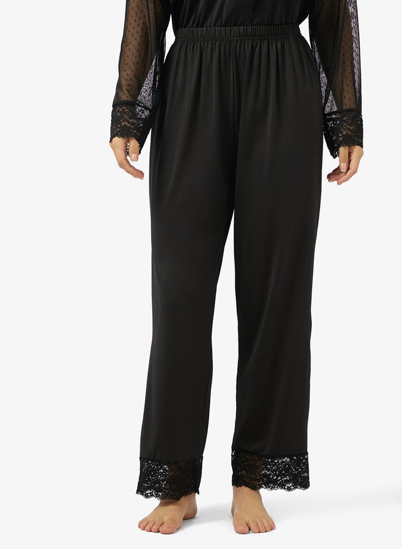 Ginger Lace Sleeve Button Down Shirt & Pyjama Set - Image 4