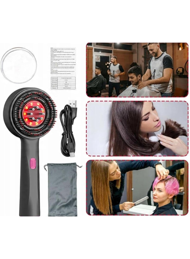 جاجيك Hair & Scalp Massager – Multi-Function Electric Scalp Massage Comb with Hair Oil Diffuser, 2-in-1 Hair Brush & Head Massager, 3 Adjustable Vibration Modes for Hair Growth, Relaxation, Stress Relief & Dandruff Reduction – Grey - Image 3