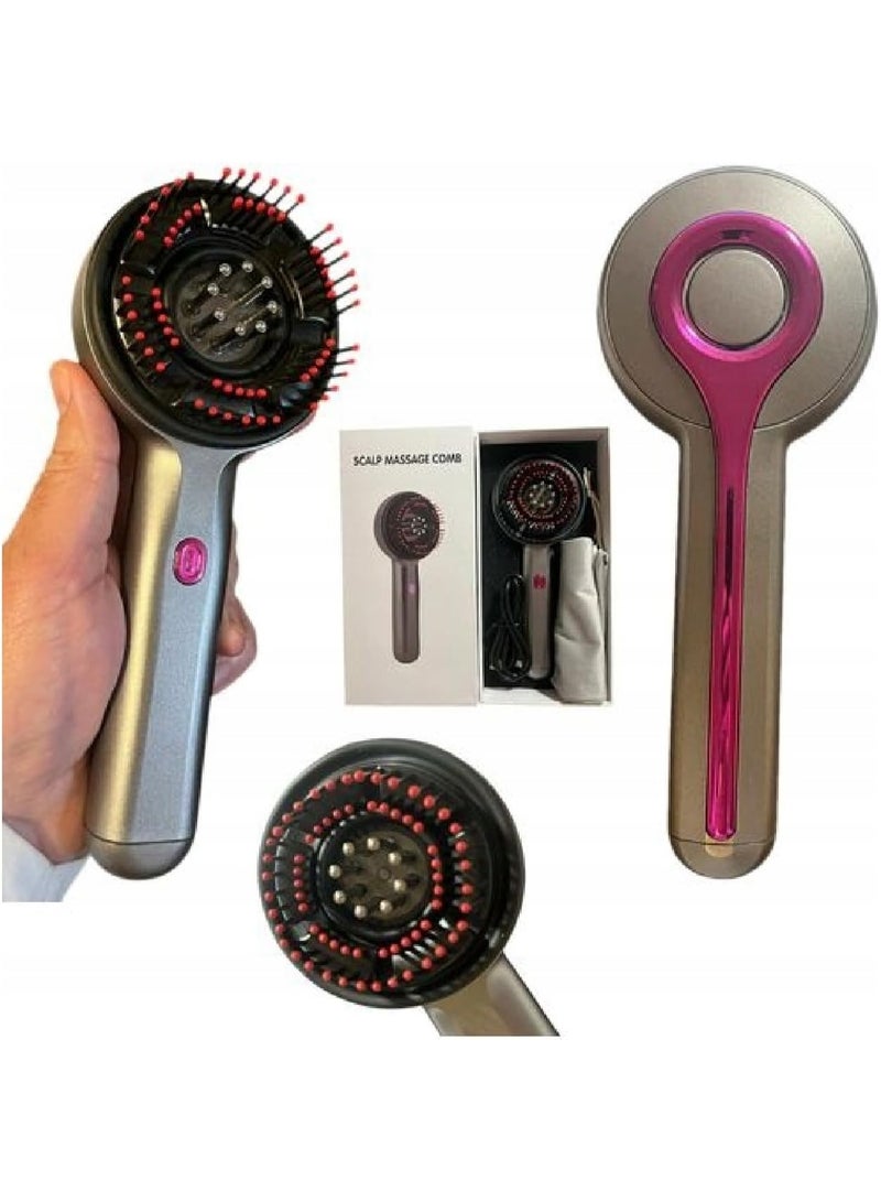 جاجيك Hair & Scalp Massager – Multi-Function Electric Scalp Massage Comb with Hair Oil Diffuser, 2-in-1 Hair Brush & Head Massager, 3 Adjustable Vibration Modes for Hair Growth, Relaxation, Stress Relief & Dandruff Reduction – Grey - Image 2
