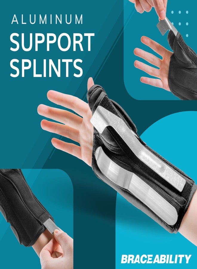 BraceAbility Wrist and Thumb Spica Splint - De Quervain's Tenosynovitis Long Forearm Cast Stabilizer for Tendonitis, Sprains, Thumb Brace for Arthritis Pain and Support - (S Right Hand) - Image 4