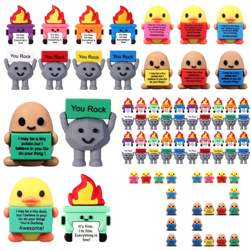 Gejoy 72 Pcs Mini Rubber You Rock Toys Set Mini Rock Figures Positive Gifts Desktop Ornaments And Decorations Inspirational Gifts For Employees  Staff  Teachers  Teams  And Friends (Funny) - Image 1