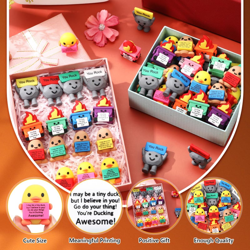 Gejoy 72 Pcs Mini Rubber You Rock Toys Set Mini Rock Figures Positive Gifts Desktop Ornaments And Decorations Inspirational Gifts For Employees  Staff  Teachers  Teams  And Friends (Funny) - Image 3