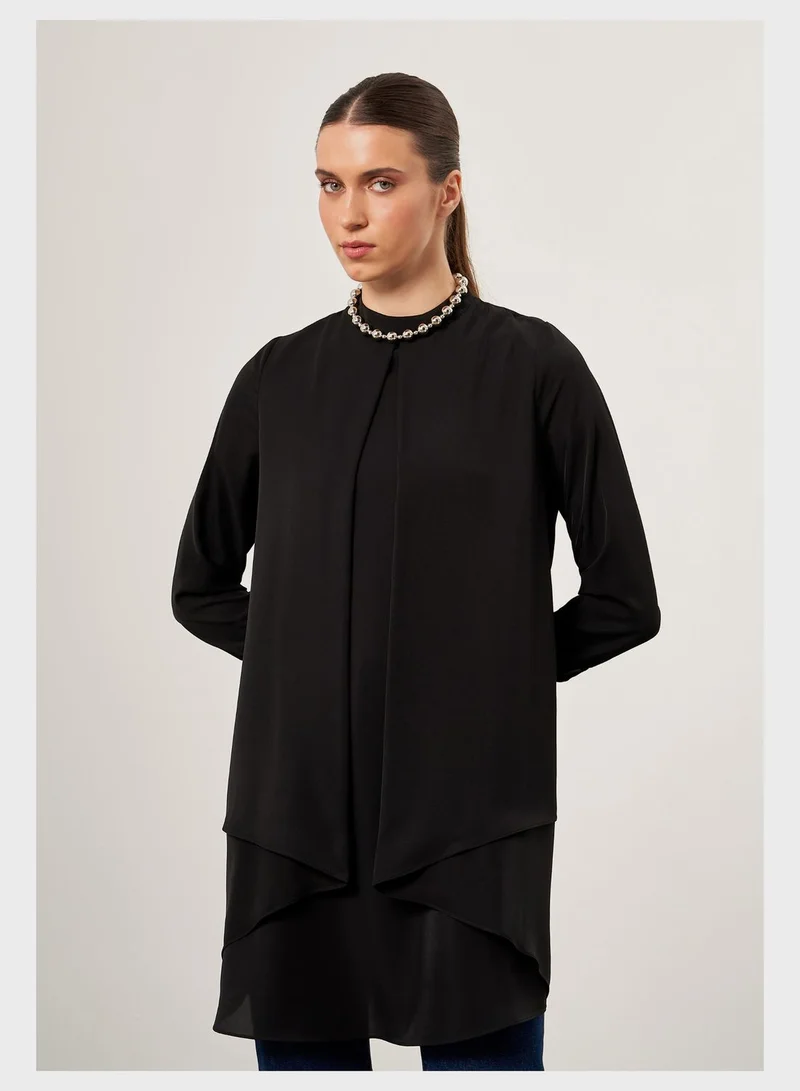 MIZALLE Crew Neck Top