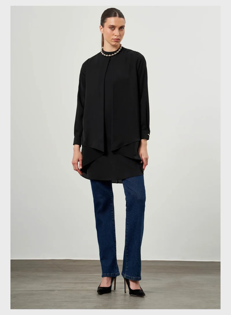 MIZALLE Crew Neck Top
