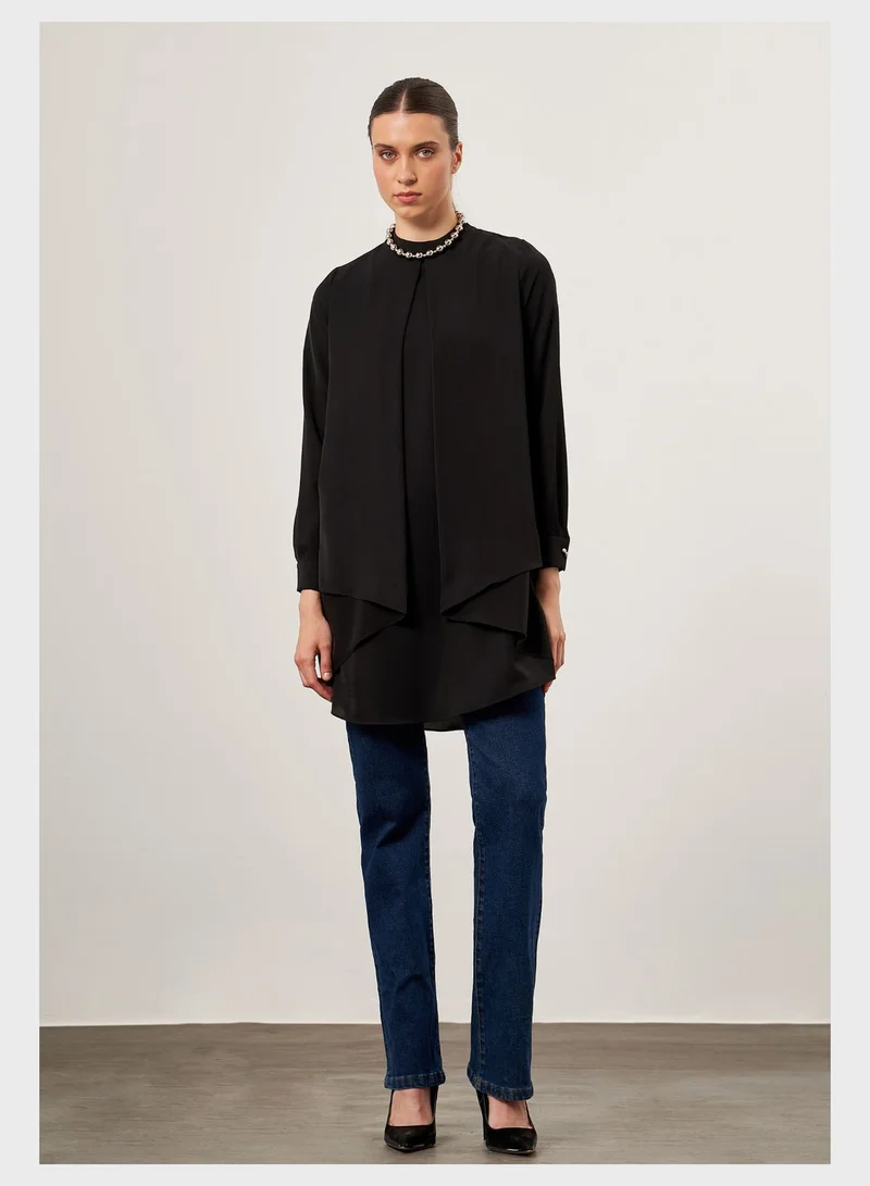 MIZALLE Crew Neck Top