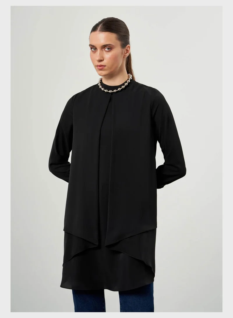 MIZALLE Crew Neck Top