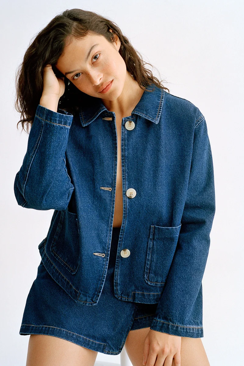 اتش اند ام Collared twill jacket