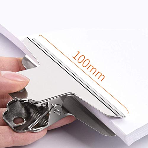 GOLD LEAF Extra Large Bulldog Clips Silver Metal Easel Clips Paper Clamps Holder for Drawing Board Clipboard,100mm,Pack of 6 - Image 2