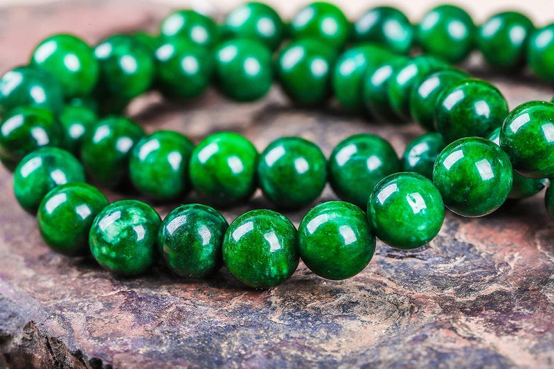 Bidyingvic Natural Semi Precious Beads 100pcs 8mm Round Gemstones Beads for Jewelry Making Green Agate - Image 2