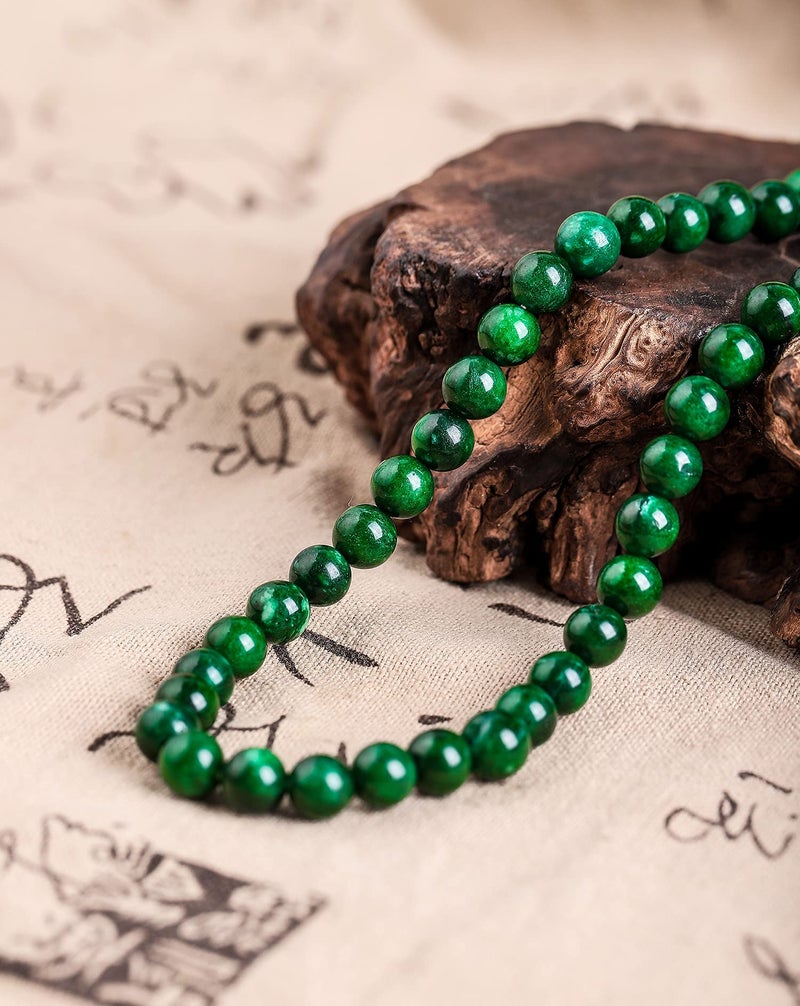 Bidyingvic Natural Semi Precious Beads 100pcs 8mm Round Gemstones Beads for Jewelry Making Green Agate - Image 5