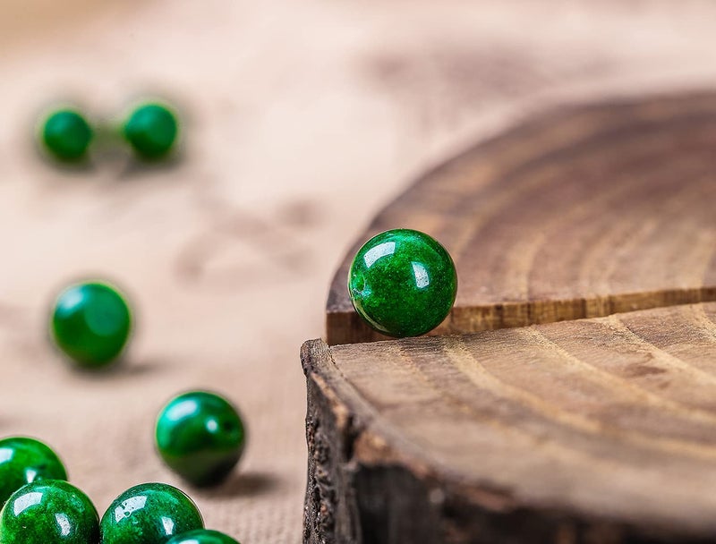 Bidyingvic Natural Semi Precious Beads 100pcs 8mm Round Gemstones Beads for Jewelry Making Green Agate - Image 3