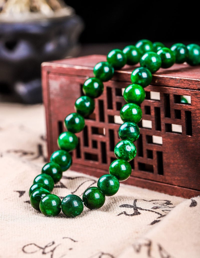 Bidyingvic Natural Semi Precious Beads 100pcs 8mm Round Gemstones Beads for Jewelry Making Green Agate - Image 4