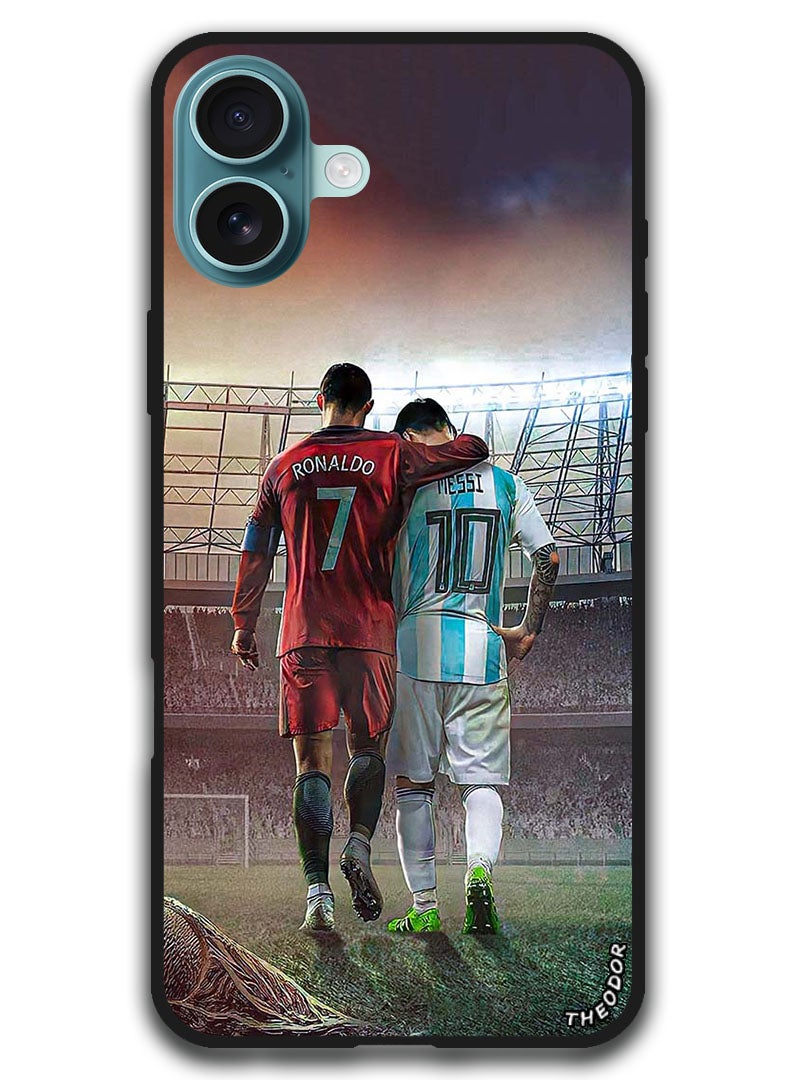 Theodor Protective Case Anti Scratch Shock Proof Bumper Cover For iPhone 16 (6.1)-inch Ronaldo Messi - Image 1