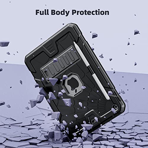 Sibeitu Case for iPad 9th Generation 10.2 Inch 2021 with Pencil Holder, Rugged Shockproof iPad 8th 7th Case 2020 2019 with Kickstand, Heavy Duty Protective Cover for Kids Boys Girls l Black - Image 4