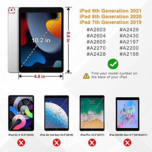 Sibeitu Case for iPad 9th Generation 10.2 Inch 2021 with Pencil Holder, Rugged Shockproof iPad 8th 7th Case 2020 2019 with Kickstand, Heavy Duty Protective Cover for Kids Boys Girls l Black - Image 2