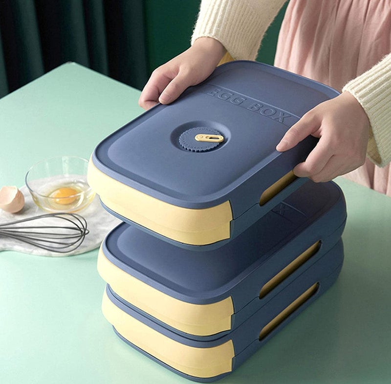 TGOPIT Drawer Type Egg Storage Box Egg ContainerAuto Scrolling Egg Storage Holder Environmental ProtectionFor Storing Eggs In Cupboards And FridgeCan Hold To 1821 EggsBlue - Image 5