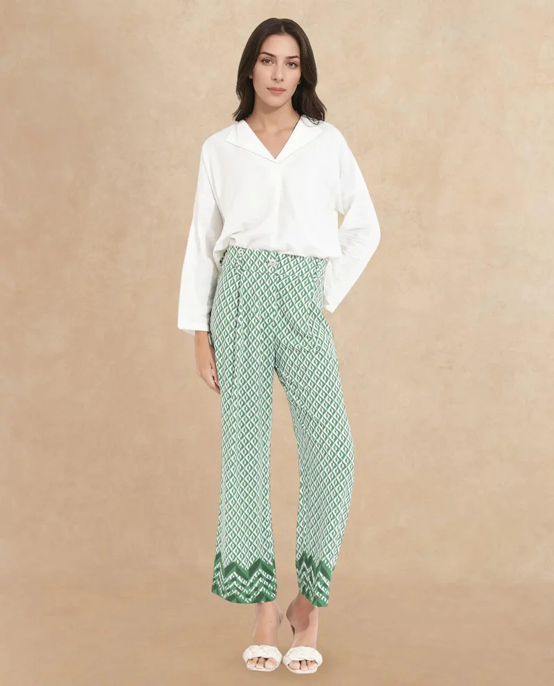 Rareism Women's Geometric Polka Printed Pants