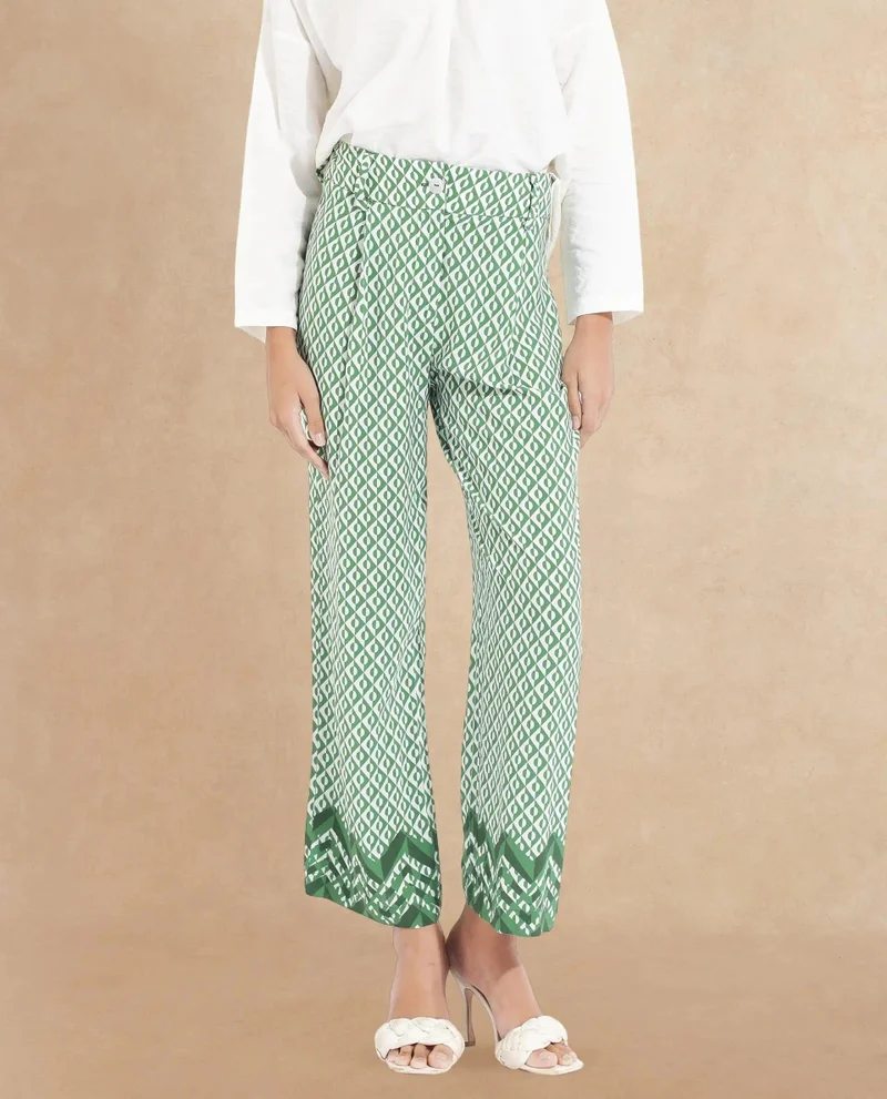 Rareism Women's Geometric Polka Printed Pants