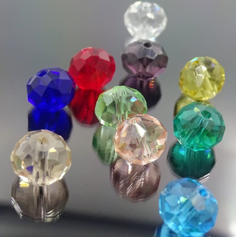 XinBoWen Wholesale 1000Pcs 4mm Briolette Crystal Glass Beads Finding Spacer Beads Faceted 5040 Briollete Rondelle Shape Assorted Colors with Container Box 4mm