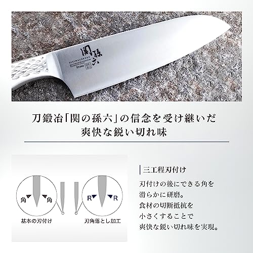 kaigroup A Shell Seal Seki Magoroku six Kitchen Knives (Santoku Knife, 165mm) (AB-5156) - Image 4