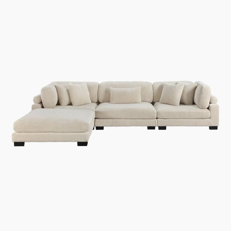 Comfynest 135" L-Shaped Modular Corduroy Sectional Sofa - Image 4