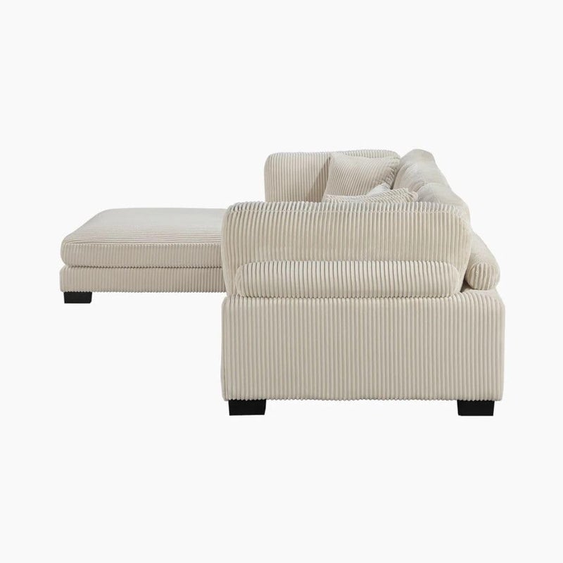 Comfynest 135" L-Shaped Modular Corduroy Sectional Sofa - Image 3