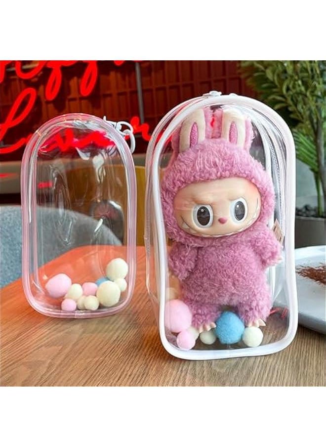 Arabest Clear Bag Keychain For LABUBU Plush Doll,Hanging Display Case,Protective Case,Plastic PVC Storage Box (Clear Bag)  - Image 3