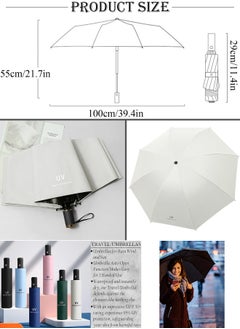 Qiccijoo UV Foldable Umbrella for Rain & Sun Portable Travel Umbrella for Rain Windproof Compact Umbrella Automatic Umbrellas for Men Women Car Umbrella Golf Umbrella(White) - pzsku/Z5A33172C5ABB15829A54Z/45/_/1733744292/9a2c0138-39ce-42d0-b9da-6fc03de9f2eb