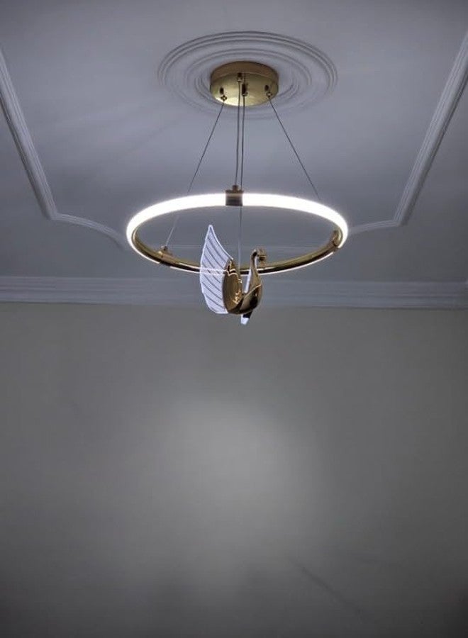 Virya Crystal Duck Pendant Light Creative Gold Metal Chandelier Living Room Decor - Image 1