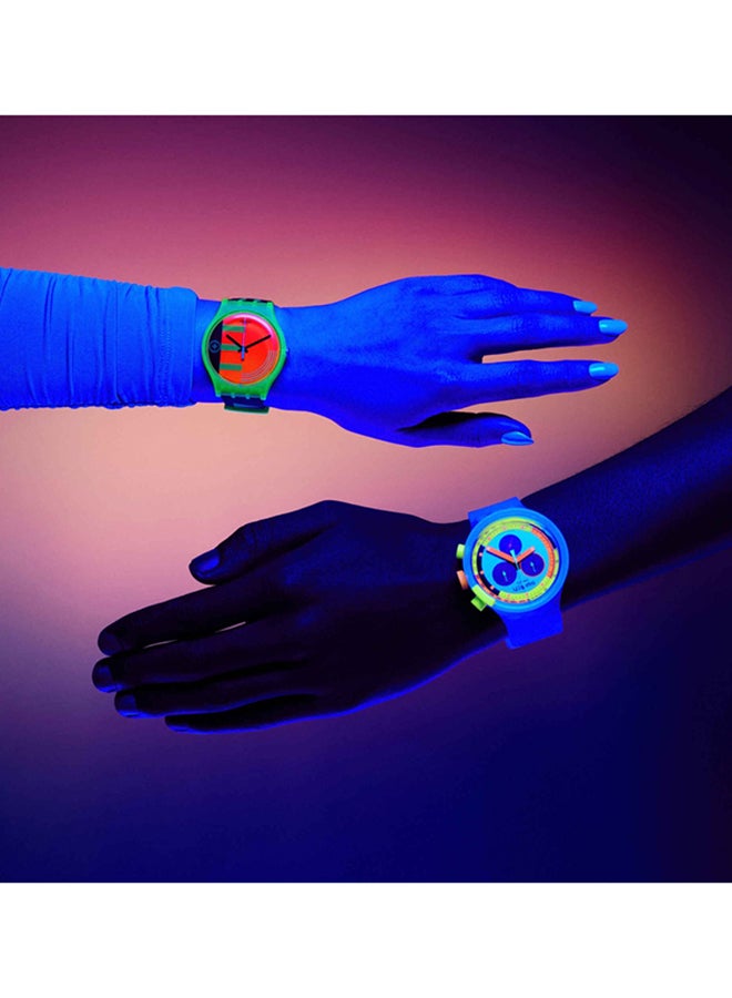 Swatch ساعة يونيكس بلاستيكية كوارتز نيون جيلي - Image 4