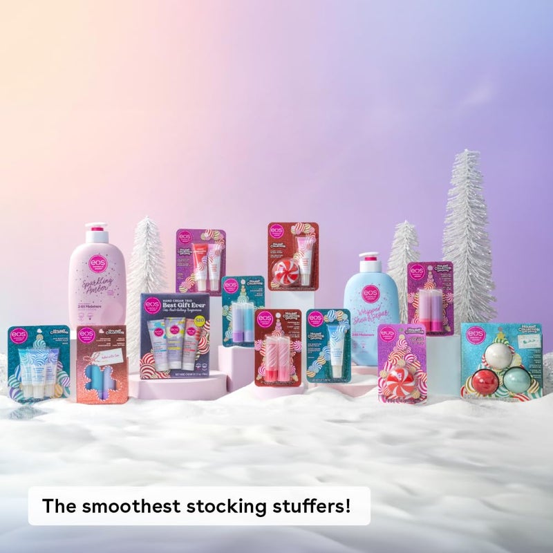 eos Holiday 24H Moisture Mini Super Balm Set- Speculoos Cookie Butter, Iced Gingerbread, Vanilla Cake Batter, Limited-Edition Lip Care, Stocking Stuffers, 0.20 fl oz, 3-Pack - Image 3