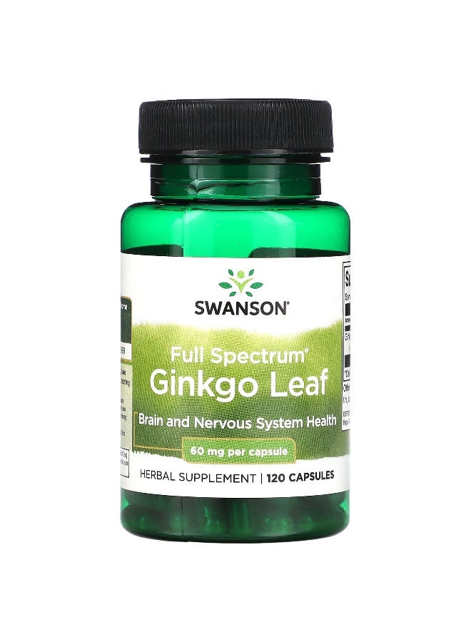 SWANSON Swanson, Full Spectrum Ginkgo Leaf, 60 mg, 120 Capsules 