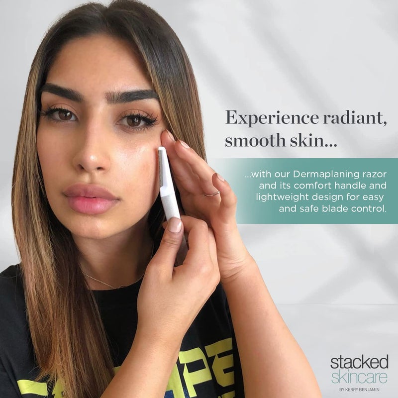 StackedSkincare Dermaplaning Replacement Blades - 3 Pack Face Razor Refills for Women, Peach Fuzz Remover and Exfoliating Tool, Fits Dermaplane Tool - Image 3
