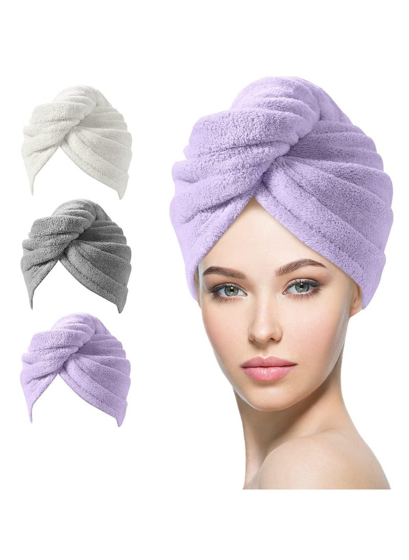 Generic Gem Microfiber Hair Wrap Bath Towel Purple  - Image 1