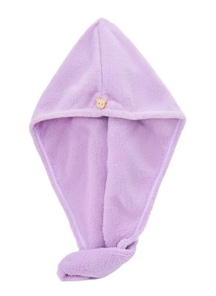 Generic Gem Microfiber Hair Wrap Bath Towel Purple  - Image 2