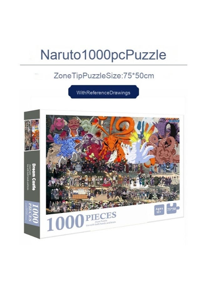Naruto 1000-Piece Colorful Anime Jigsaw Puzzle for Kids and Adults – Engaging Desktop Activity  - Image 1