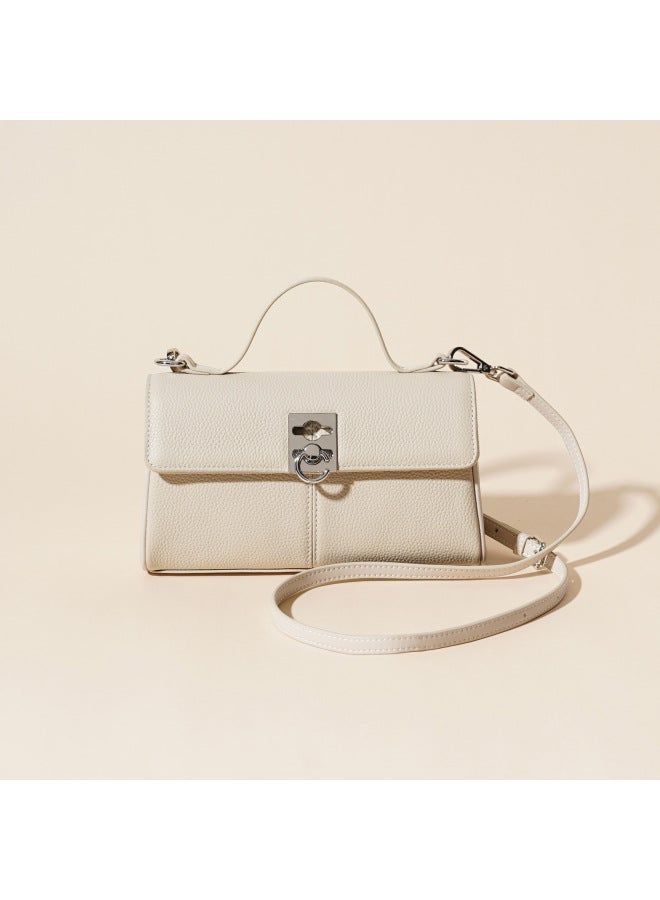 Cowhide  Spring And Summer New Genuine Leather Women's Bag Niche High-end Retro Texture Satchel Shoulder Crossbody Bag - Image 1