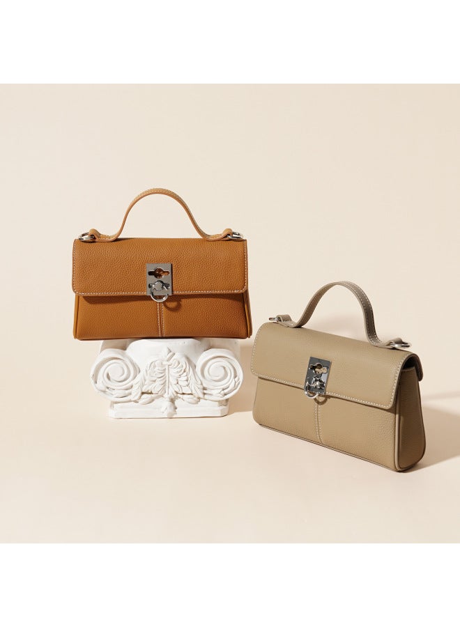 Cowhide  Spring And Summer New Genuine Leather Women's Bag Niche High-end Retro Texture Satchel Shoulder Crossbody Bag - Image 2