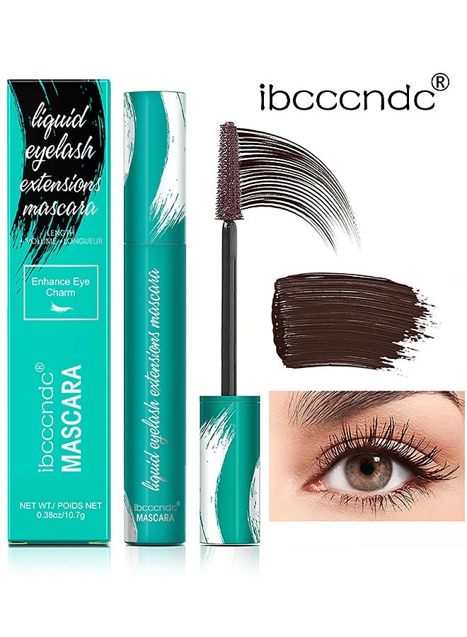 ibcccndc Mascara Liquid Lash Extensions, Lengthening And Volumizing False Eyelashes Effect Mascara, Long-Lasting And Lash-Doubling Formula, Waterproof And Smudge-Proof Mascara (Brown) - Image 1