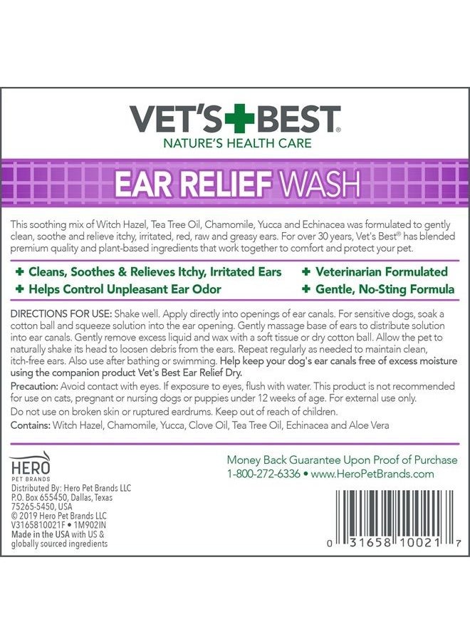 Vet's Best Dog Ear Relief Wash, 4 oz 