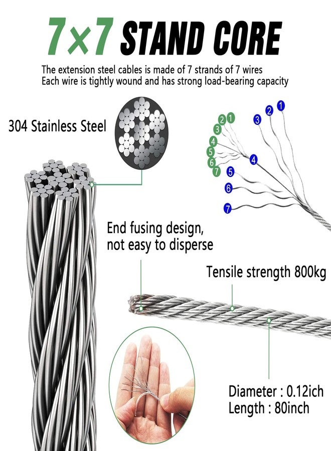 UIRWAY Shade Sail Hardware Kit, 52Pcs Stainless Steel Hardware Kit for Rectangle Triangle Canopy, Heavy Duty Anti-Rust Hardware Kit Set for Outdoor Garden Patio(6Inch +304 Stainless Steel Wire Rope) - Image 2